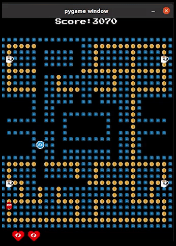 A gif showing a death and the game over screen